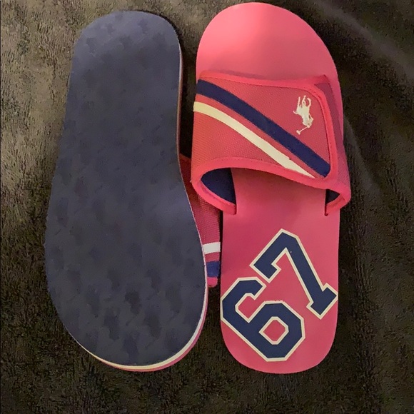 Girls pink polo slides - Picture 2 of 2